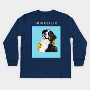 Hug Dealer (Border Collie) Kids Long Sleeve T-Shirt